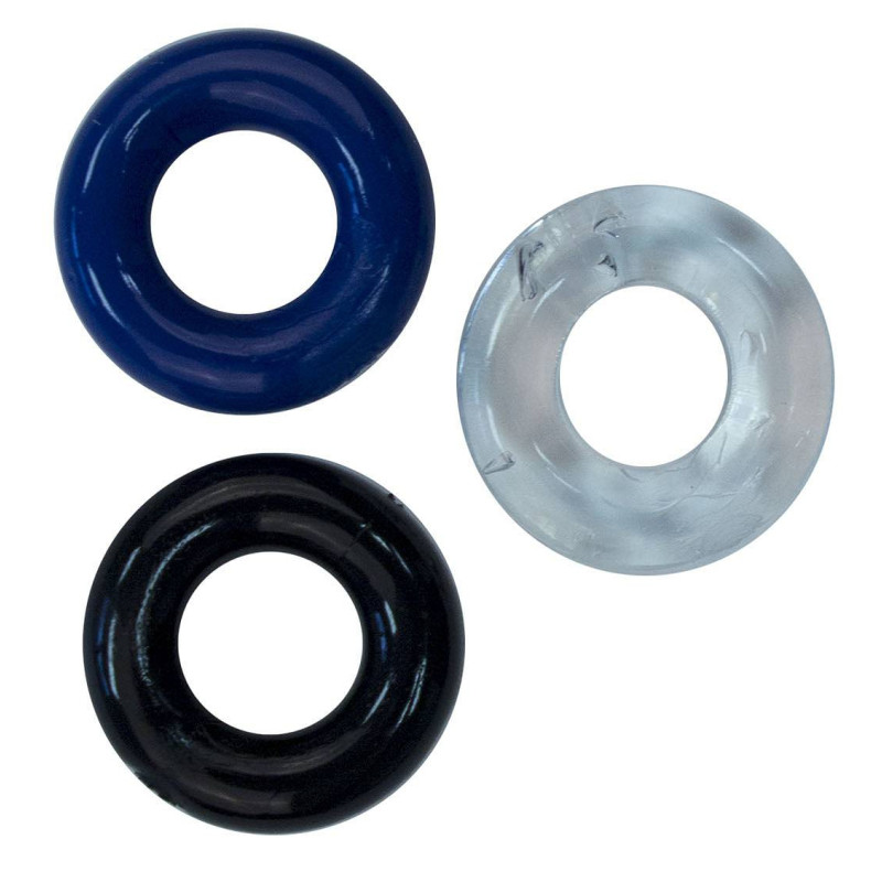 Rude Rider Lot de 3 mini cockrings Donut